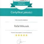 Ortopeda Rafał Mikusek otrzymał certyfikat jakości jako lekarz przyjazny pacjentowi